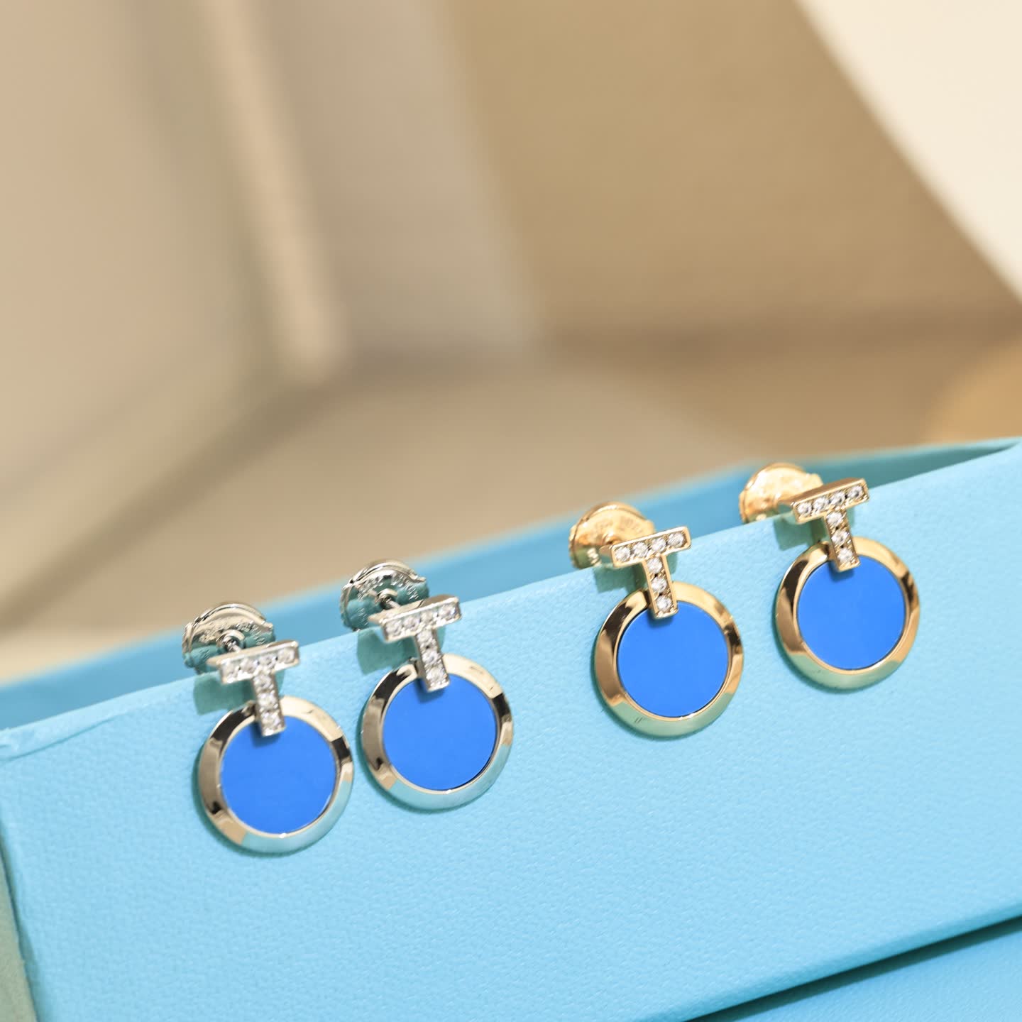 Tiffany & Co. Blue Enamel Earrings